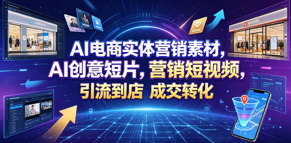 AI电商实体营销素材，AI创意短片，高效打造营销短视频，轻松引流到店，稳定提升门店客流与成交转化-明楼资源站
