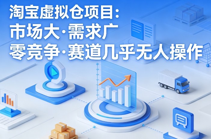 淘宝虚拟仓项目，市场大，需求广，零竞争，赛道几乎没人操作-明楼资源站