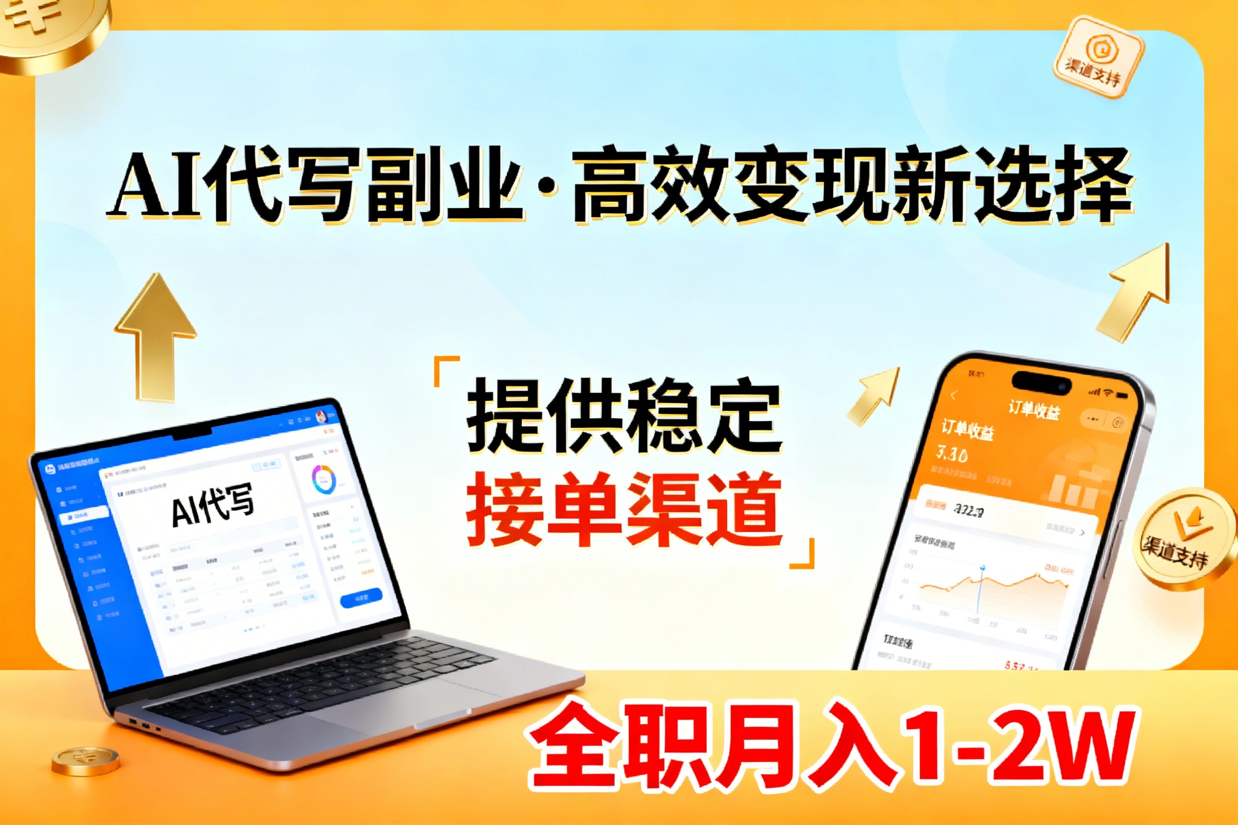 AI代写副业，高效变现，提供渠道，永不失业副业兼职 全职月入1-2W【SOP手册】-明楼资源站