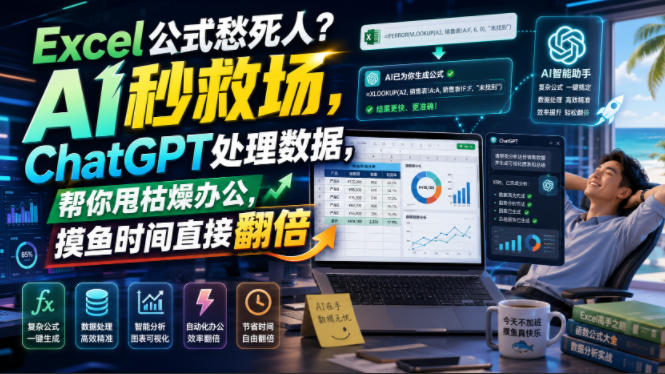 Excel公式愁死人？AI秒救场，ChatGPT处理数据，帮你甩枯燥办公，摸鱼时间直接翻倍【原创双语字幕】-明楼资源站