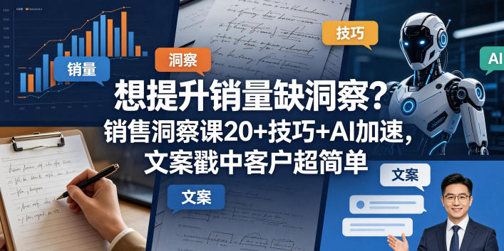 想提升销量缺洞察？销售洞察课20+技巧+AI加速，文案戳中客户超简单【原创双语字幕】-明楼资源站