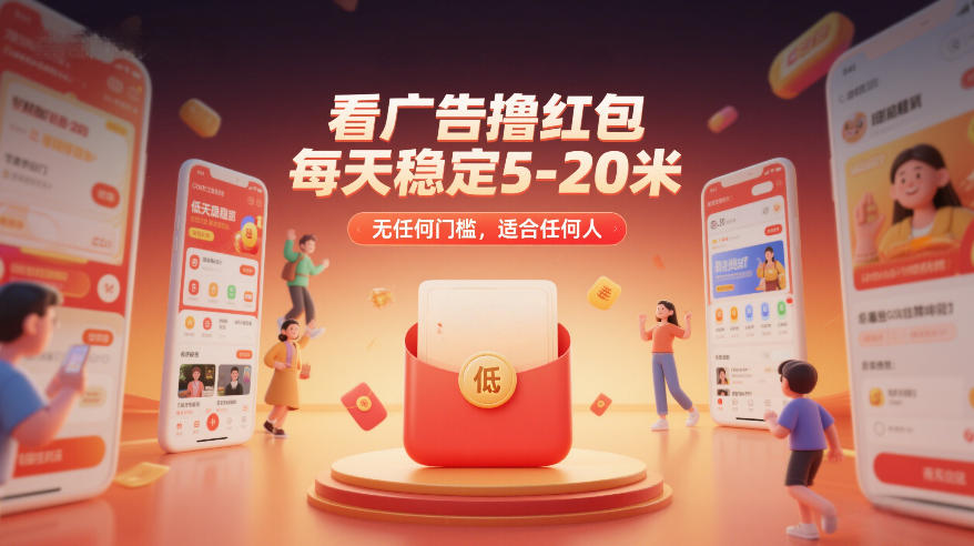 看广告撸红包，每天稳定5-20米，无任何门槛，适合任何人-明楼资源站