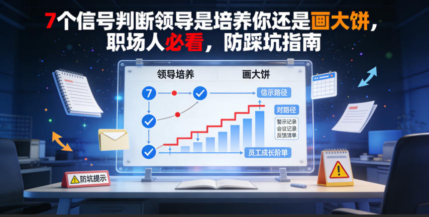 付费文章：7个信号判断领导是培养你还是画大饼，职场人必看，防踩坑指南-明楼资源站