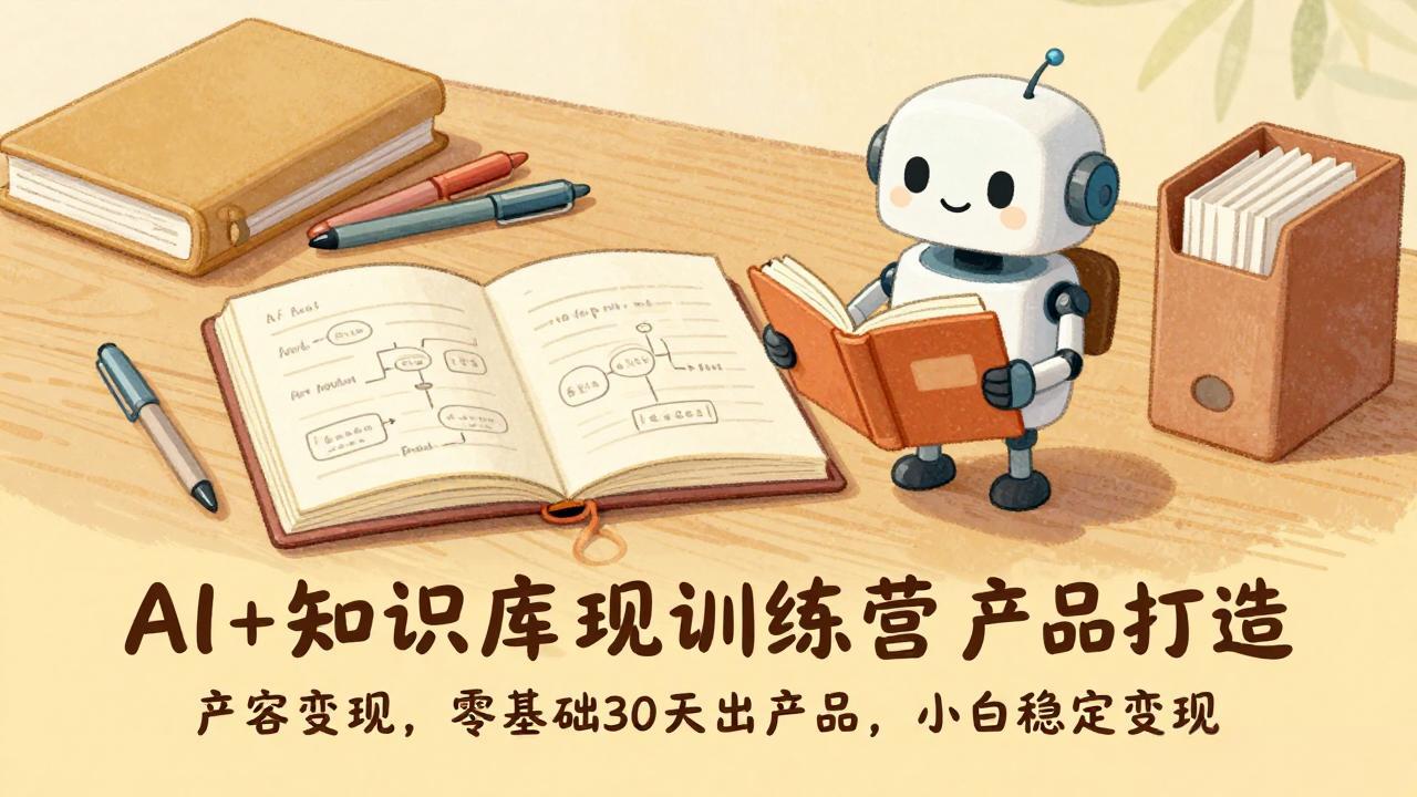 AI+知识库变现训练营，产品打造、内容创作、全平台变现，零基础30天出产品，小白稳定变现-明楼资源站