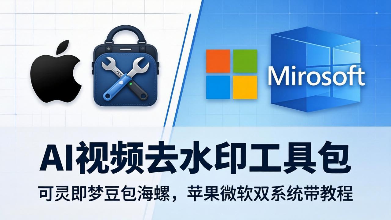 AI视频去水印工具包：可灵即梦豆包海螺，苹果微软双系统带教程-明楼资源站