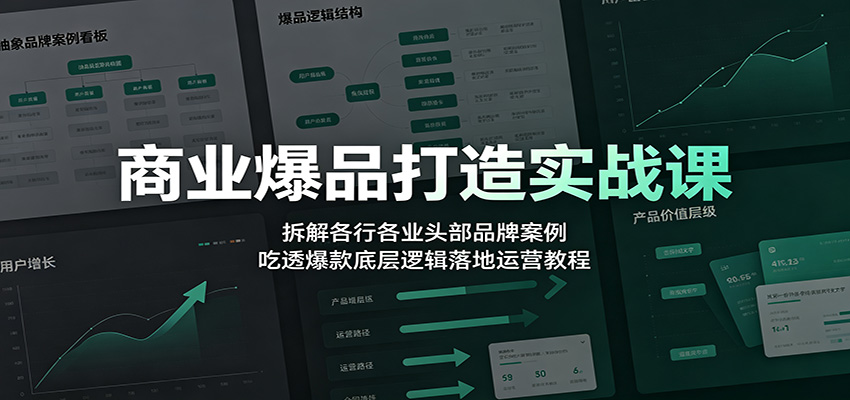商业爆品打造实战课：拆解各行各业头部品牌案例，吃透爆款底层逻辑落地运营教程-明楼资源站
