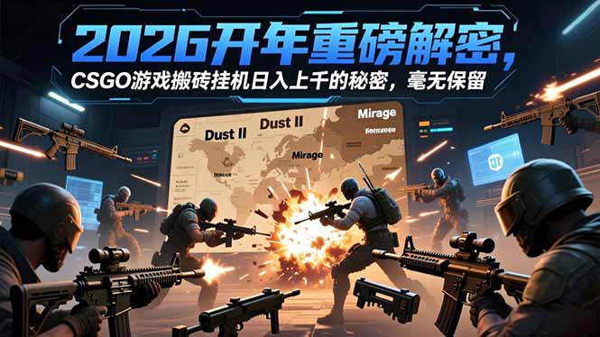 2026开年重磅解密，CSGO游戏搬砖挂机日入上千的秘密，毫无保留-明楼资源站