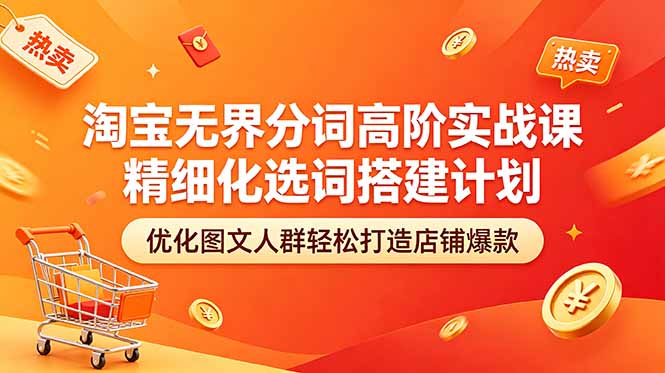 淘宝无界分词高阶实战课 精细化选词搭建计划 优化图文人群轻松打造店铺爆款-明楼资源站