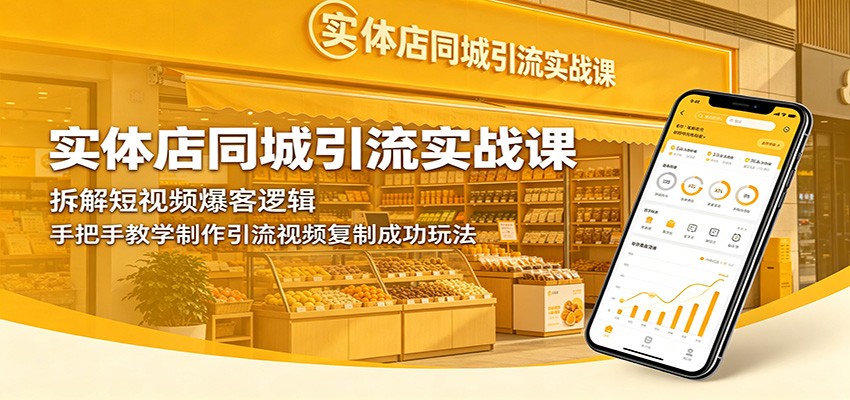 实体店同城引流实战课：拆解短视频爆客逻辑，手把手教学制作引流视频复制成功玩法-明楼资源站
