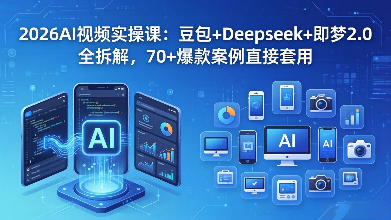 2026AI视频实操课：豆包+Deepseek+即梦2.0全拆解，70+爆款案例直接套用-明楼资源站