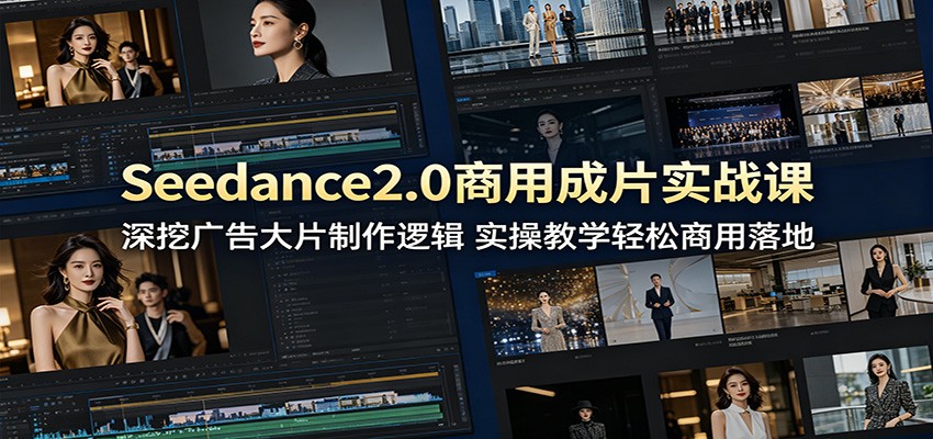 Seedance2.0商用成片实战课：深挖广告大片制作逻辑，实操教学轻松商用落地-明楼资源站