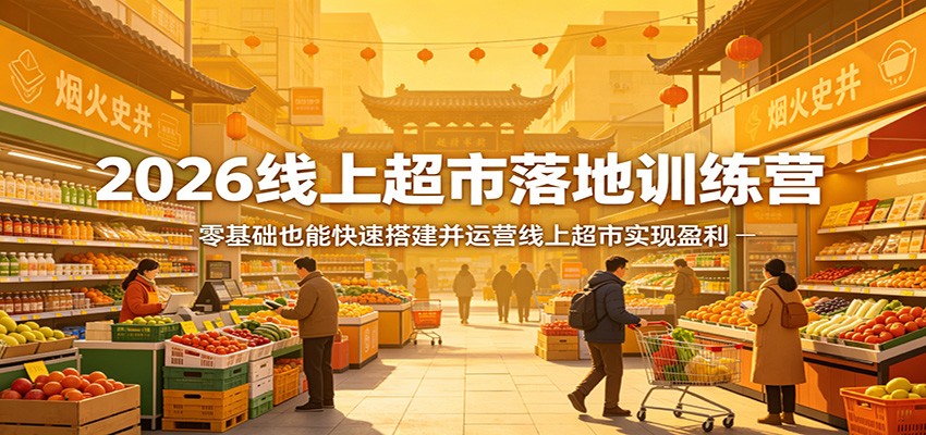 2026线上超市落地训练营，零基础也能快速搭建并运营线上超市实现盈利-明楼资源站