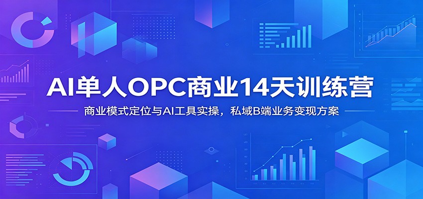 AI单人OPC商业14天训练营：商业模式定位与AI工具实操，私域B端业务变现方案-明楼资源站