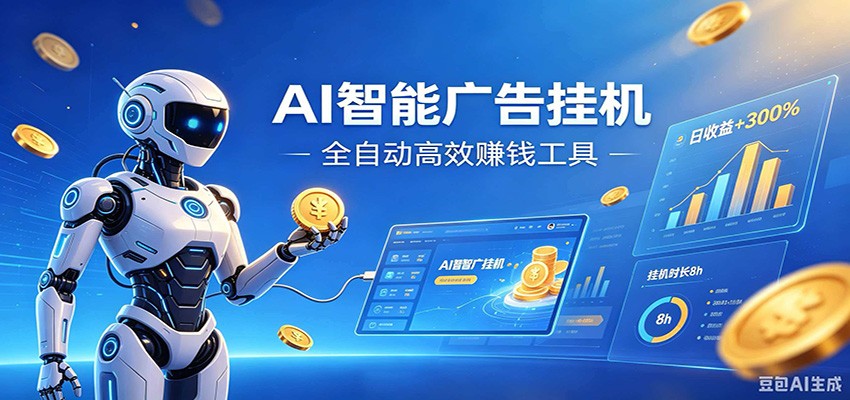 AI智能广告挂机，小白轻松上手，在家自动赚收益-明楼资源站