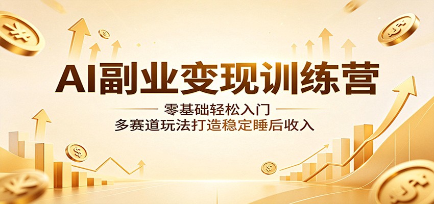 AI副业变现训练营：零基础轻松入门，多赛道玩法打造稳定睡后收入-明楼资源站