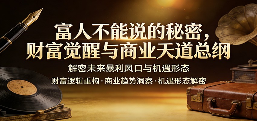 富人不能说的秘密，财富觉醒与商业天道总纲，解密未来暴利风口与机遇形态-明楼资源站