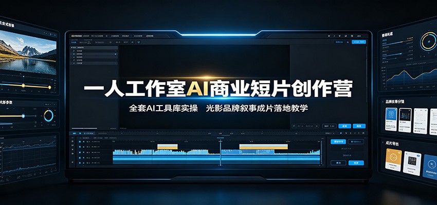 一人工作室AI商业短片创作营：全套AI工具库实操，光影品牌叙事成片落地教学-明楼资源站