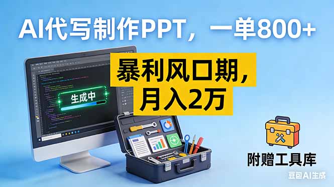 AI代写制作PPT，一单800+， 暴利风口期，月入2万【附工具】-明楼资源站