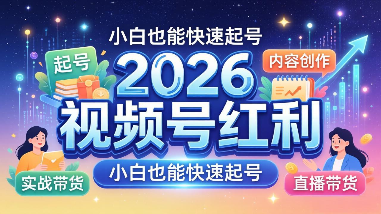 2026视频号红利实战营，大佬亲授起号、内容、直播、IP、投流、私域、矩阵全套落地打法-明楼资源站
