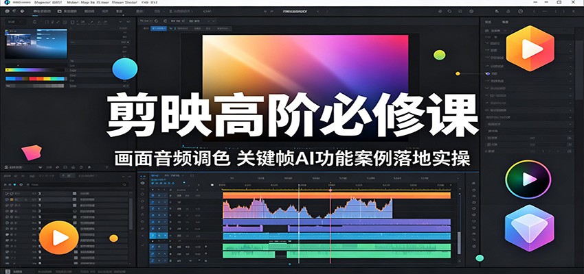 剪映高阶必修课：画面音频调色，关键帧AI功能案例落地实操-明楼资源站