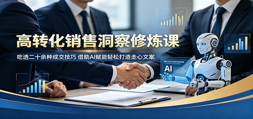 高转化销售洞察修炼课：吃透二十余种成交技巧，借助AI赋能轻松打造走心文案-明楼资源站