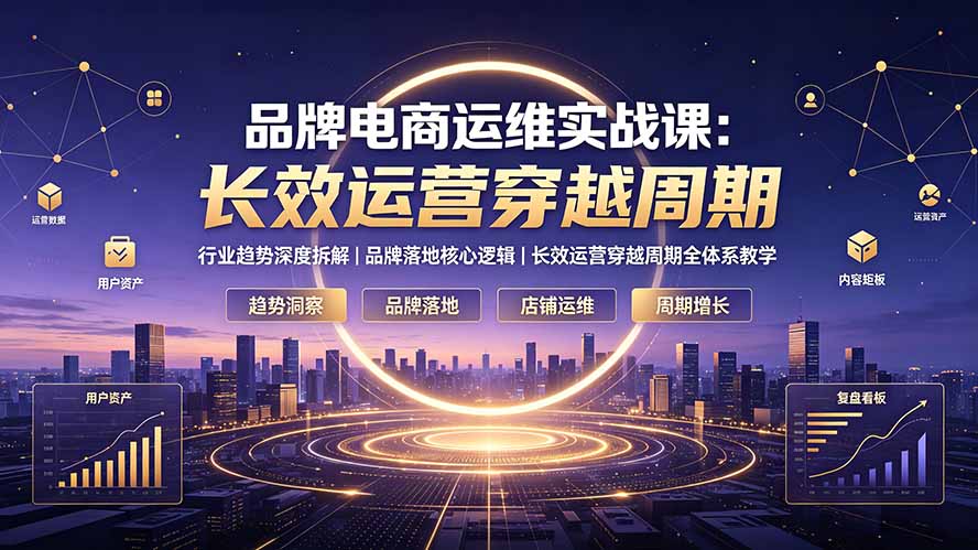 品牌电商运维实战课：行业趋势深度拆解｜品牌落地核心逻辑｜长效运营穿越周期全体系教学-明楼资源站