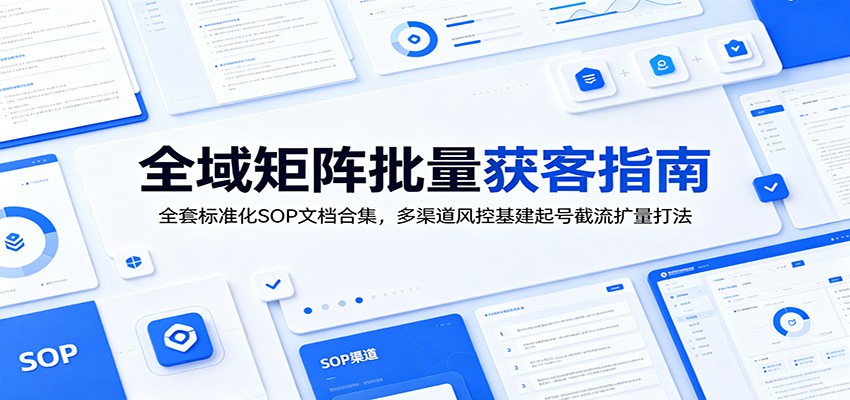 全域矩阵批量获客指南：全套标准化SOP文档合集，多渠道风控基建起号截流扩量打法-明楼资源站