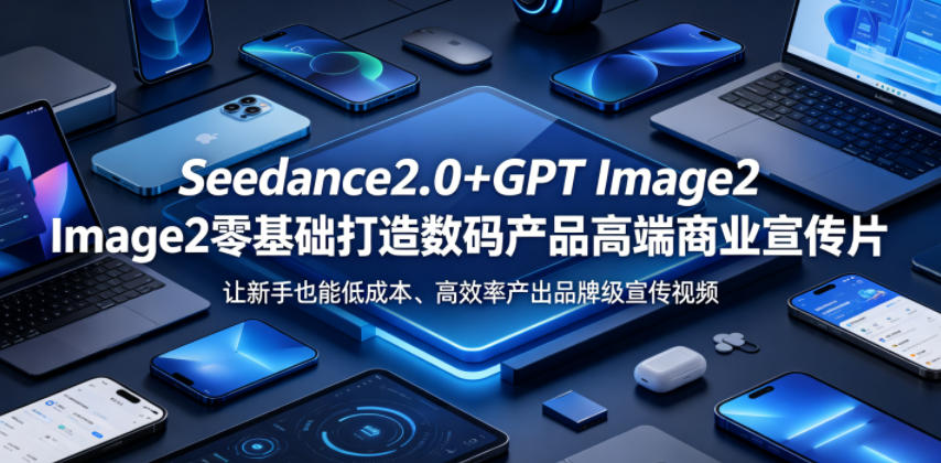 Seedance2.0+GPT Image2零基础打造数码产品高端商业宣传片，让新手也能低成本、高效率产出品牌级宣传视频-明楼资源站