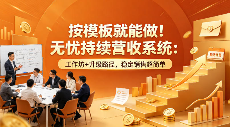 按模板就能做！无忧持续营收系统：工作坊+升级路径，稳定销售超简单【原创双语字幕】-明楼资源站