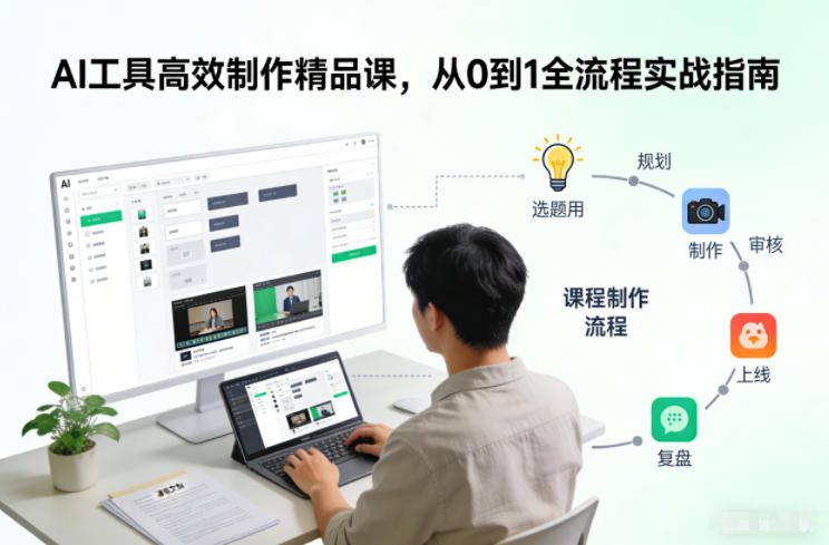 AI工具高效制作精品课，从0到1全流程实战指南-明楼资源站