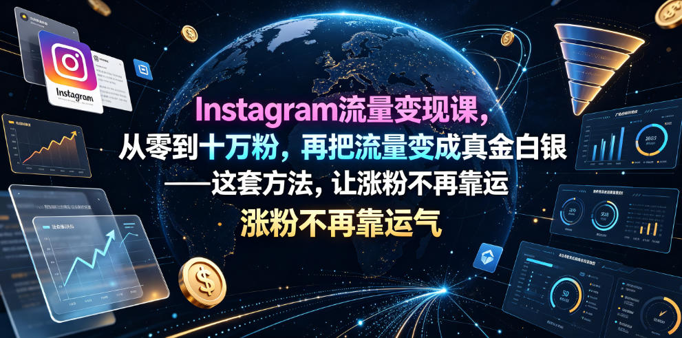 Instagram流量变现课，从零到十万粉，再把流量变成真金白银——这套方法，让涨粉不再靠运气【原创双语字幕】-明楼资源站