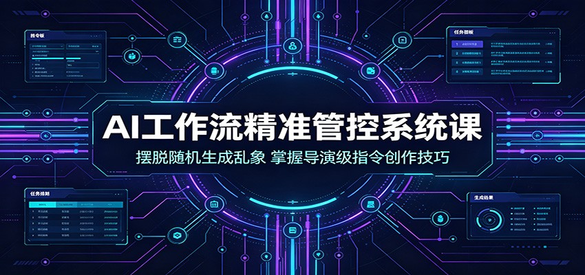 AI工作流精准管控系统课：摆脱随机生成乱象，掌握导演级指令创作技巧-明楼资源站