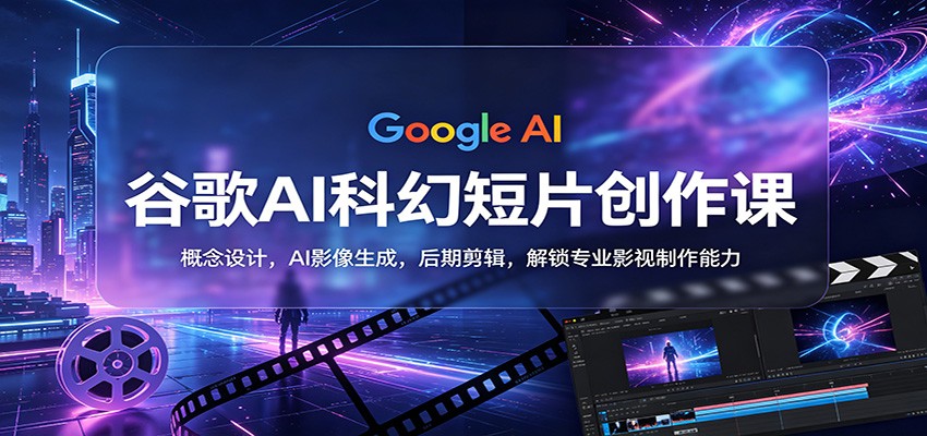 谷歌AI科幻短片创作课：概念设计，AI影像生成，后期剪辑，解锁专业影视制作能力-明楼资源站
