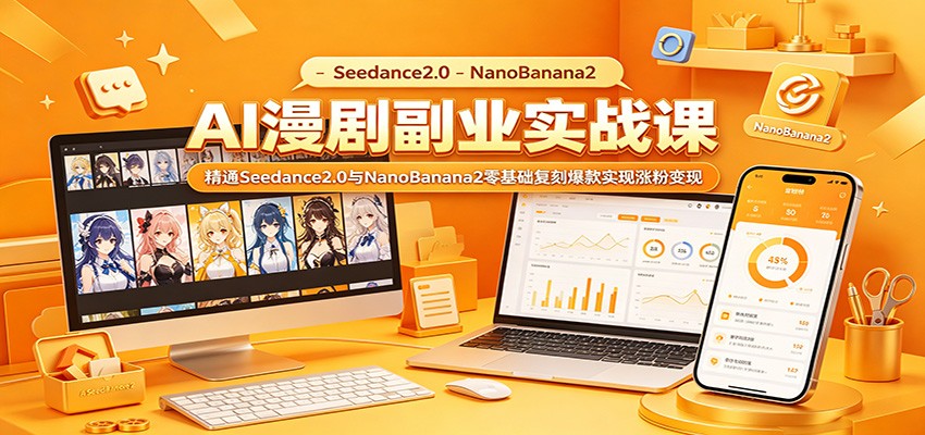 AI漫剧副业实战课：精通Seedance2.0与NanoBanana2零基础复刻爆款实现涨粉变现-明楼资源站