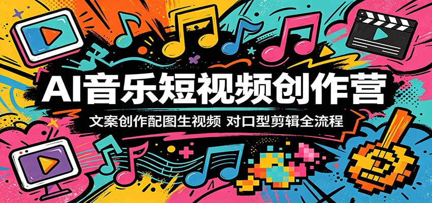 AI音乐短视频创作营：文案创作配图生视频，对口型剪辑全流程-明楼资源站