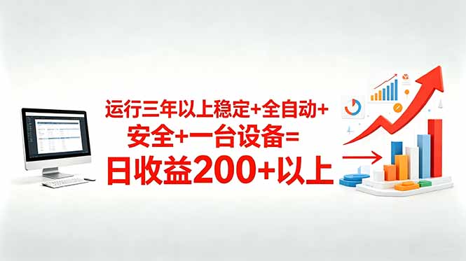 三年以上稳定+全自动+安全+一台设备=日收益200+-明楼资源站