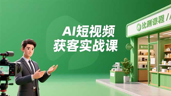 AI短视频获客实战课，数字人创作、实体行业应用、精准引流，30天获取客源月入6万+-明楼资源站