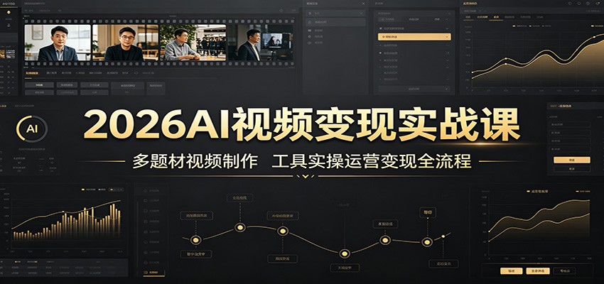 2026AI视频变现实战课：多题材视频制作，工具实操运营变现全流程-明楼资源站