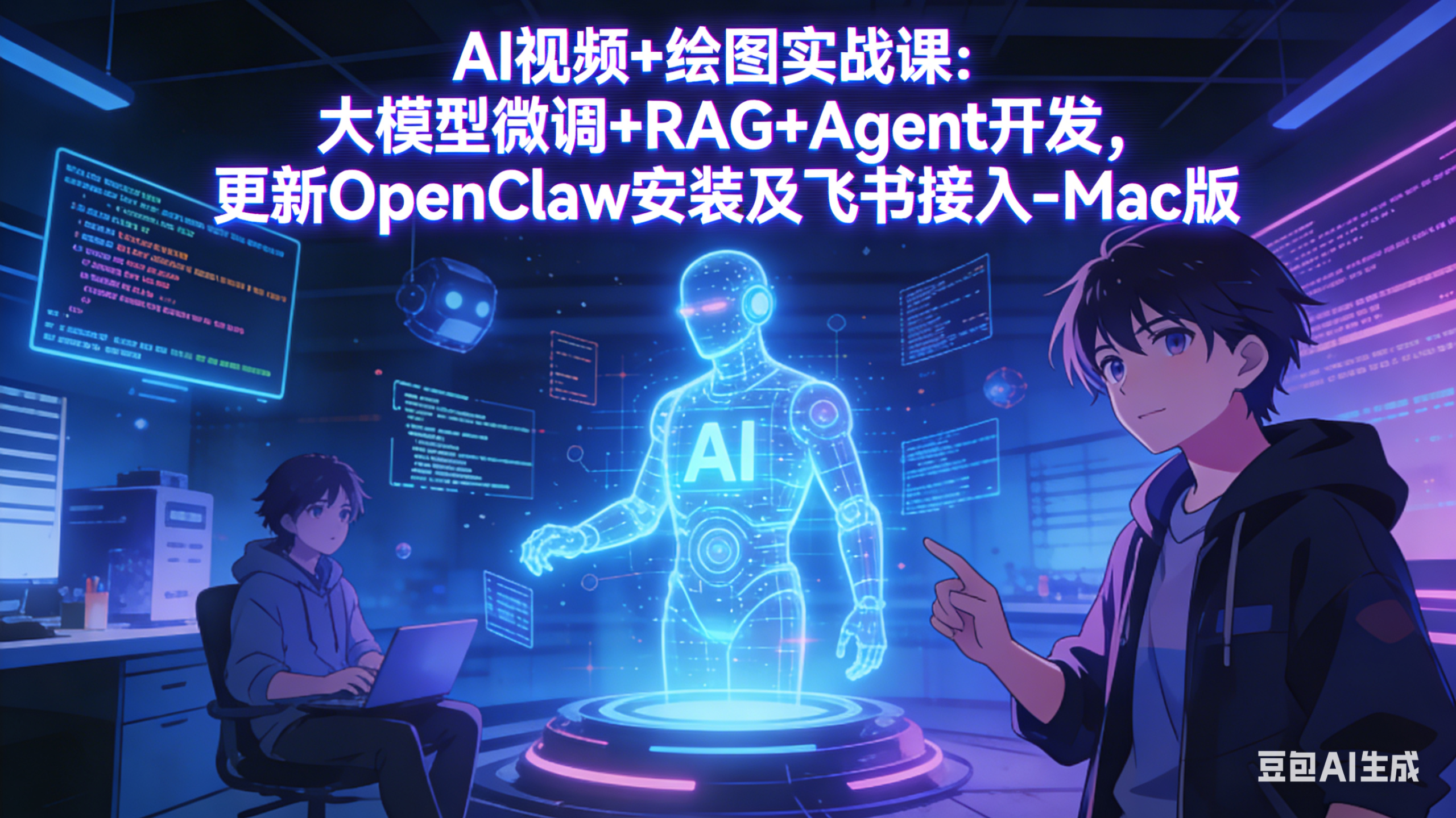 AI视频+绘图实战课:大模型微调+RAG+Agent开发,更新OpenClaw安装及飞书接入-Mac版-明楼资源站