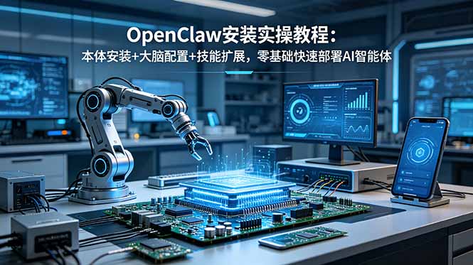 OpenClaw安装实操教程：本体安装+大脑配置+技能扩展，零基础快速部署AI智能体-明楼资源站