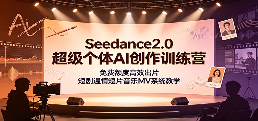 Seedance2.0超级个体AI创作训练营：免费额度高效出片，短剧温情短片音乐MV系统教学-明楼资源站