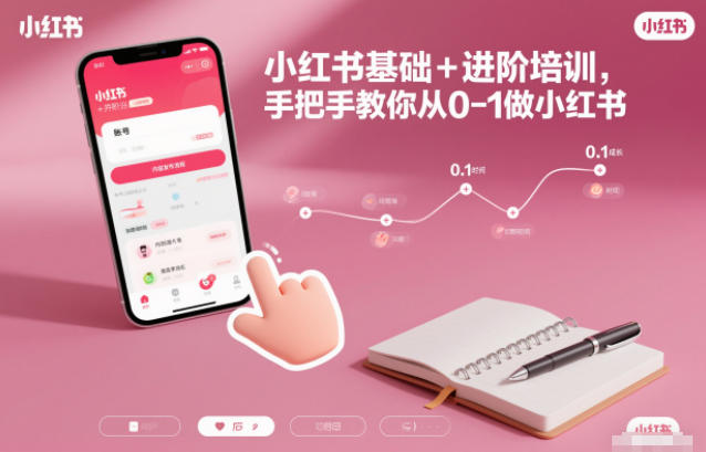 小红书基础+进阶培训，手把手教你从0-1做小红书-明楼资源站