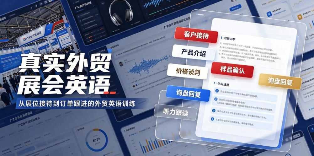 真实外贸展会英语，广交会外贸口语听力突击课程【音频】-明楼资源站