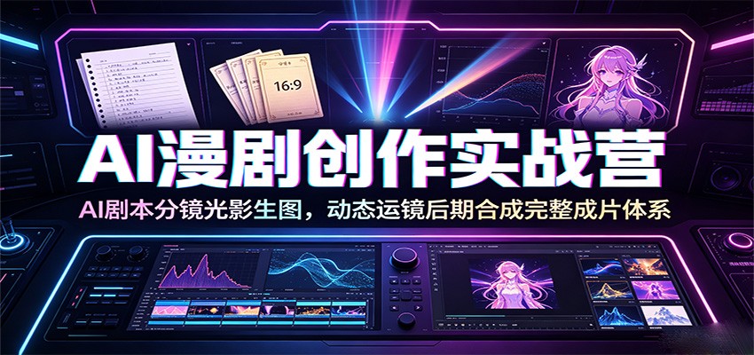 AI漫剧创作实战营：AI剧本分镜光影生图，动态运镜后期合成完整成片体系-明楼资源站