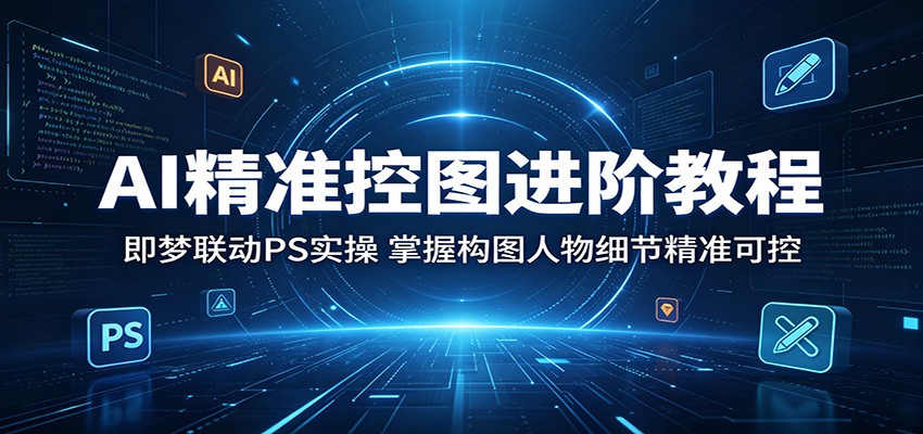 AI精准控图进阶教程：即梦联动PS实操，掌握构图人物细节精准可控-明楼资源站