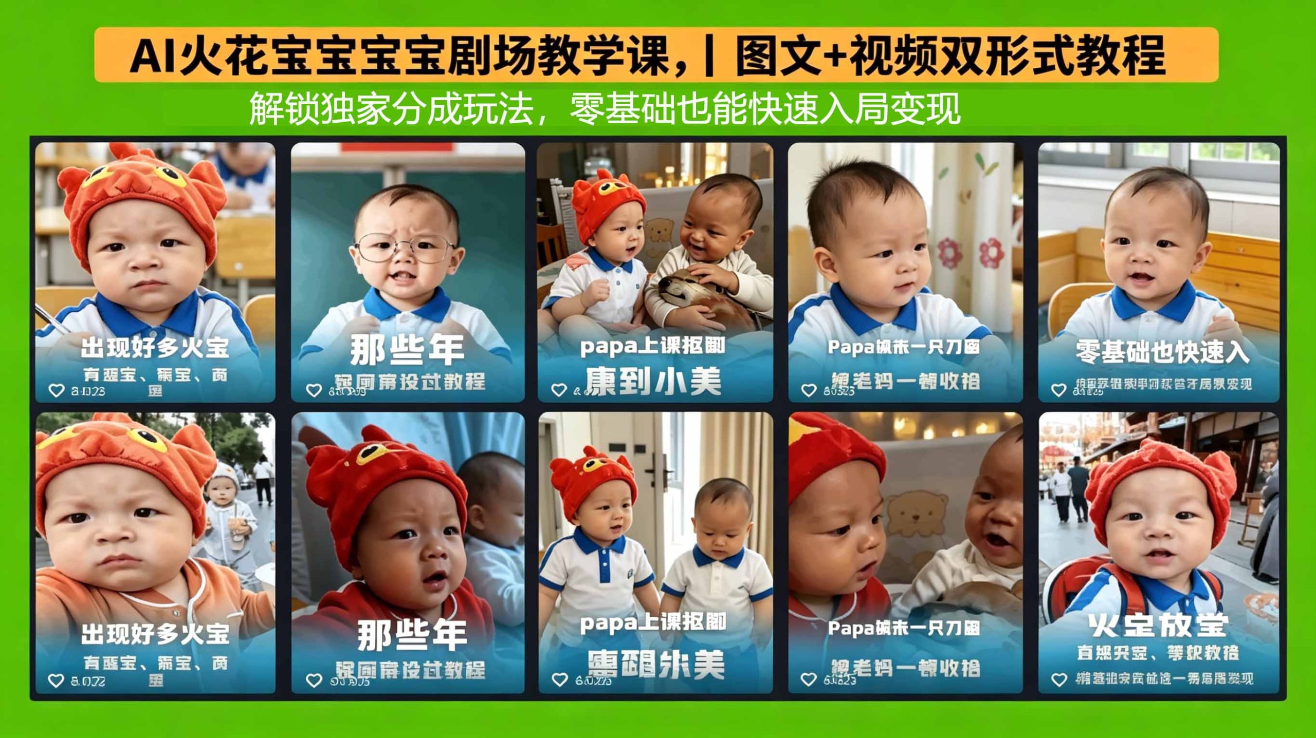 AI火花宝宝宝宝剧场教学课，图文+视频双形式教程，解锁独家分成玩法，零基础也能快速入局变现-明楼资源站