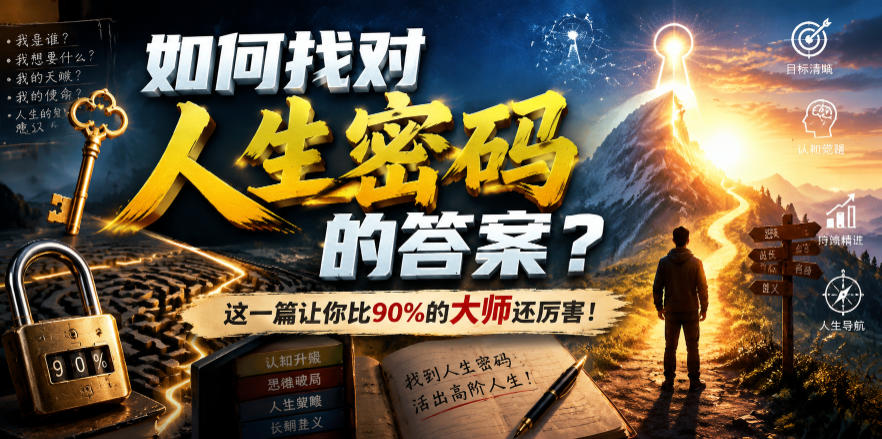 付费文章：如何找对人生密码的答案？这一篇让你比90%的大师还厉害！-明楼资源站