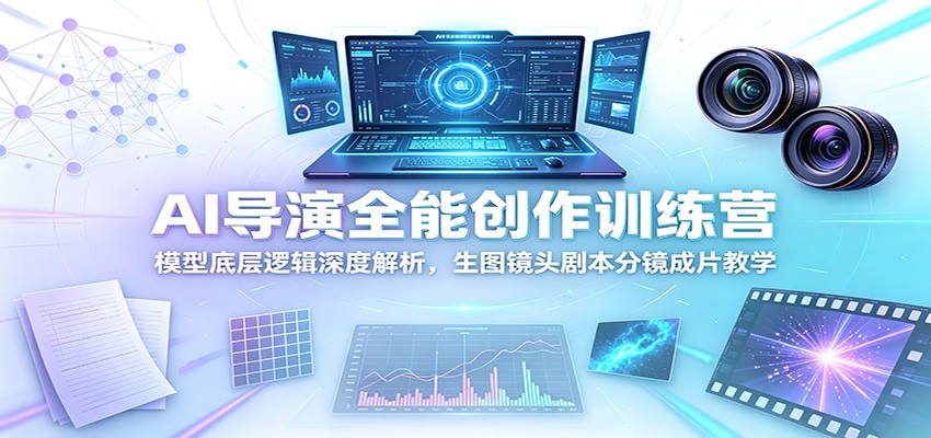 AI导演全能创作训练营：模型底层逻辑深度解析，生图镜头剧本分镜成片教学-明楼资源站