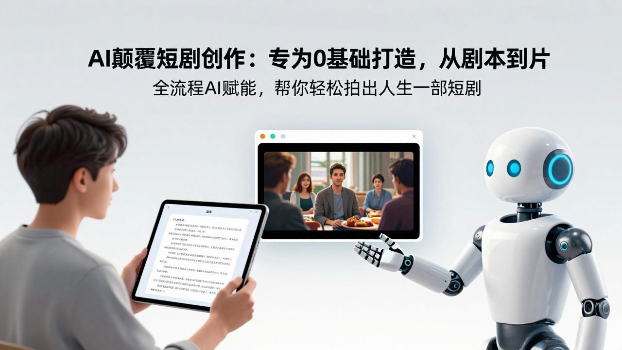 AI颠覆短剧创作：专为0基础打造，从剧本到成片全流程AI赋能，帮你轻松拍出人生第一部短剧-明楼资源站