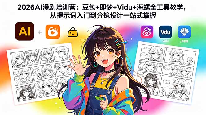 2026AI漫剧培训营：豆包+即梦+Vidu+海螺全工具教学，从提示词入门到分镜设计一站式掌握-明楼资源站